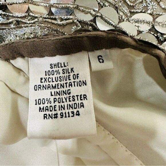 NWT Evening Scala Handmade Silk & Sequined Dress Sz 6 - Picture 5 of 14